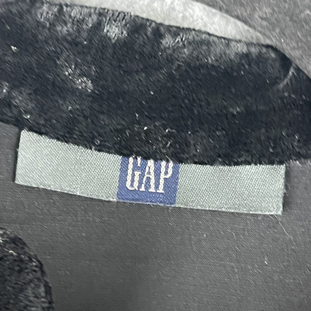 Vintage Gap Silk Blend Top Womens M Black Crushed Velvet Knot Button Hong Kong - Picture 9 of 16